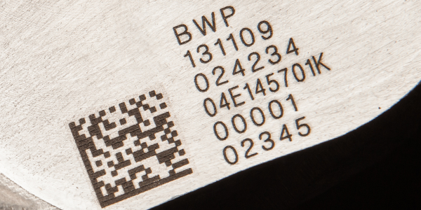 Datamatrix marking on an industrial metal part