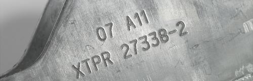 Direct Part marking of a car frame