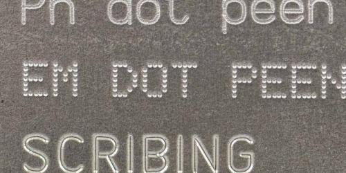 Marking types dot peen scribing