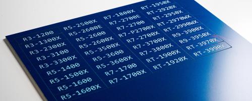 Engraving material Gravoply™ 2 engraved in serie with alphanumeric references