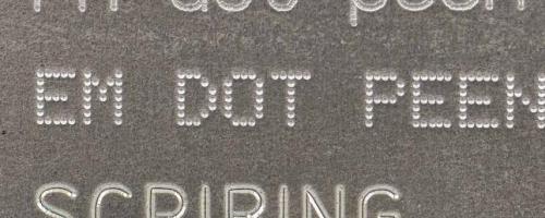 Marking types dot peen scribing