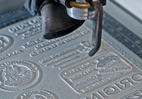 Rubber marking using CO2 laser engraving machine for stamp production