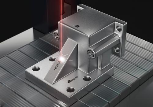 Metal marking laser machine on production line
